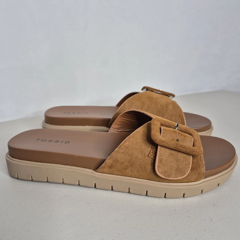 Torrid Buckle Slide Sandals - Size 8WW